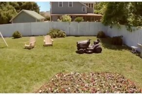 Забавный инцидент с газонокосилкой