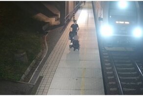 Мужчина с коляской разбил молотком несколько стёкол в поезде