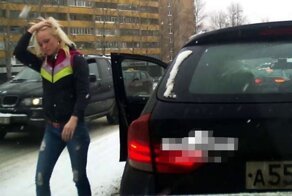 Автомобилистка в последний момент нажала на тормоз и догнала BMW