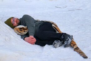 Росгвардейцы и сотрудники зоопарка на человеке отработали поимку сбежавшего тигра