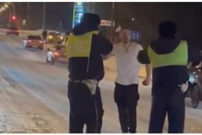 Задержание неадекватного мужчины с ножом