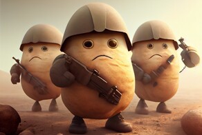 Нейросеть нарисовала мультяшные съедобные войска