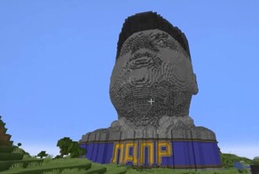в Minecraft построили огромный памятник Жириновскому