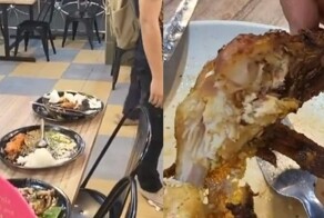 Мужчина купил в кафе курицу, кишащую личинками