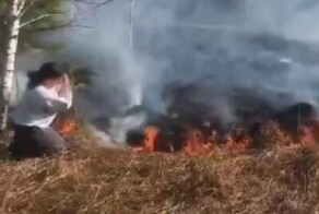 Веник из веток и храбрость помогли женщине потушить лесной пожар
