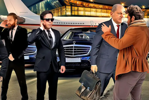 Житель ФРГ затесался в кортеж Шольца и схватил канцлера