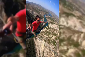 Канатоходец из Сочи прошел по стропе над Сулакским каньоном