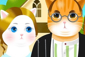 Иллюстрации с котиками, вдохновленные известными картинами