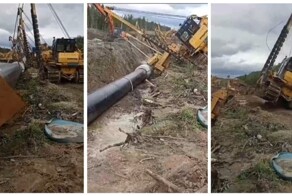 В республике Коми 15 трубоукладчиков упали в траншею