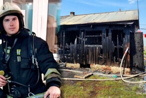 Омский пожарный спас трех новосибирцев из горящего дома