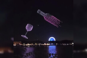 Во Франции сотни дронов «наполнили» бокал вином