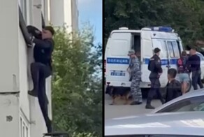 В Новосибирске сотрудник полиции забрался в окно на втором этаже, чтобы задержать преступника