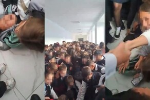 Ужасающая давка в школе в Казахстане попала на видео