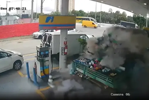 Взрыв газового баллона на АЗС в Бразилии