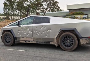 Расстрелянный Tesla Cybertruck заметили на дорогах США