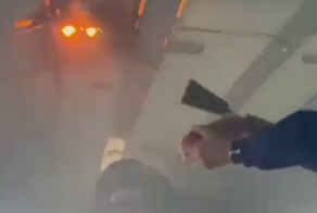 «Вылазь, тебе говорю»: пожар на борту вертолёта «Газпрома» попал на видео