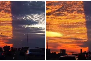 Эффектный закат в небе над  Флоридой