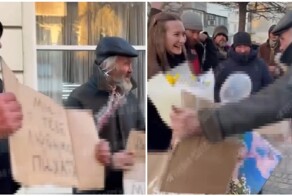 Парень поздравил свою девушку с помощью бездомных