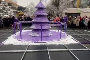 В Казахстане произошло массовое нападение на ёлку из шоколада
