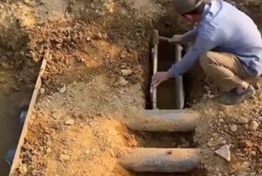 Постройка мини-плотины за две минуты