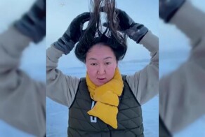 Морозы в Якутии настолько суровые, что от них моментально леденеют волосы