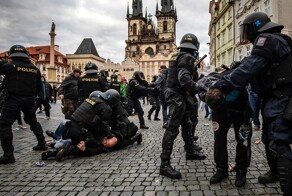 Протесты чешских цыган против украинских беженцев