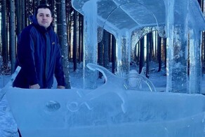 Минчанин сделал ледяное судно, на котором можно плавать