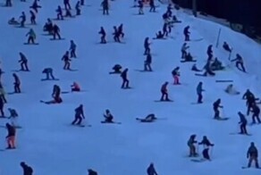 Пьяные лыжники заблокировали склон горы в Австрии