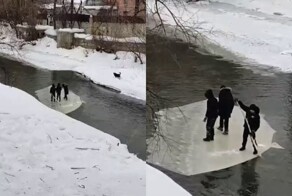 Суровые челябинские дети отправились в плавание на льдине
