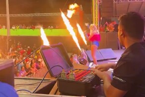 Работа пиротехника на концерте