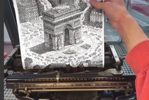 Картина, полностью нарисованная на печатной машинке