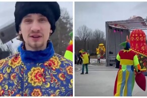 Металлическая сцена чуть не придавила детей во время Масленицы