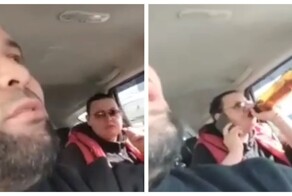 Пьяная жена прокурора оскорбляет таксиста
