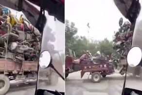 «Супердлинноезд»: владелец металлолома, управляя автопоездом удивил Сеть