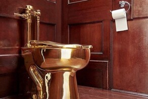 Один из похитителей золотого унитаза с художественной выставки признал свою вину