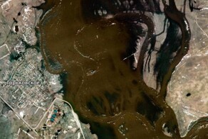 "Роскосмос" показал снимки затопленных районов Оренбургской области из космоса