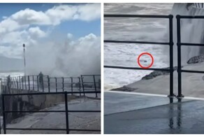 В Австралии гигантская волна снесла девочку в бурную воду