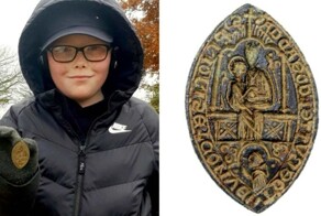 10-ти летний мальчик нашёл с помощью металлоискателя церковную печать 13 века