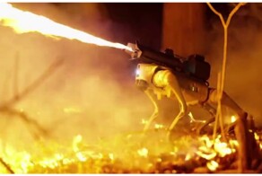 Робопёс со встроенным огнемётом