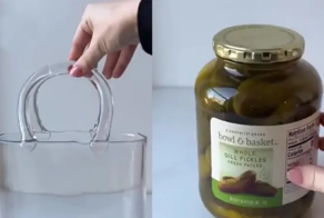 Необычное использование стеклянной сумочки