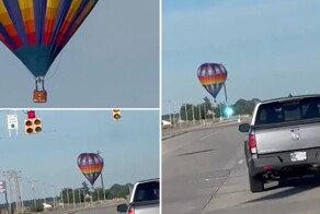 В США воздушный шар с людьми врезался в линию электропередач