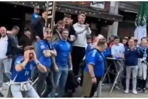 Стычка между фанатами Италии и Албании