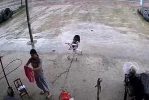 Коляска с ребёнком укатилась на&nbsp;дорогу, пока мамаша разглядывала вещи