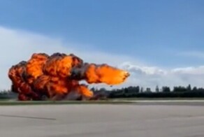 Крушение польского учебно-тренировочного самолёта попало на видео