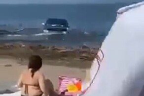 Полицейский запрыгнул в машину с пьяным водителем