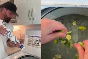Безумный бармен: мужчина приготовил коктейль «Маргарита» в стиральной машине