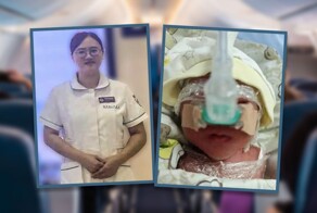 В Китае медсестра спасла недоношенного ребенка, родившегося на борту самолета