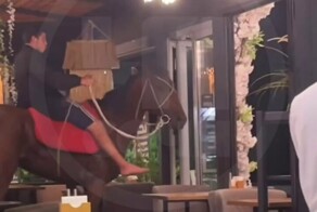 В Сочи пьяный мужчина въехал на лошади в кафе