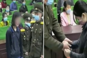Кадры суда над девочками-подростками в КНДР