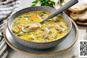 Грибной суп с плавленым сыром